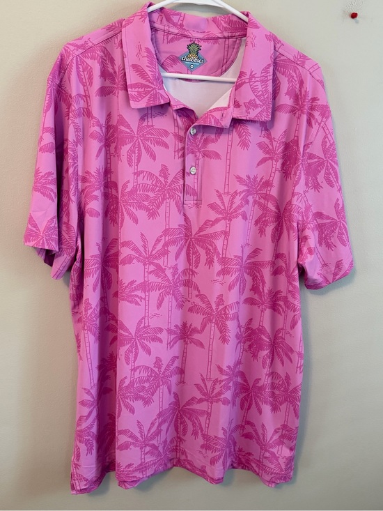 chubbies Other - Chubbies Men’s Pink Palm-Print Polo Shirt